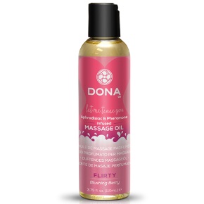 DONA MASÁŽNÍ OLEJ FLIRTY - slíbatelný masážní olej s vůní Blushing Berry