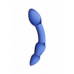 Chrystalino Superior Skleněné dildo oboustranné - modré