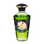 Shunga Hřejivý masážní olej s afrodiziaky - zelený čaj 100 ml